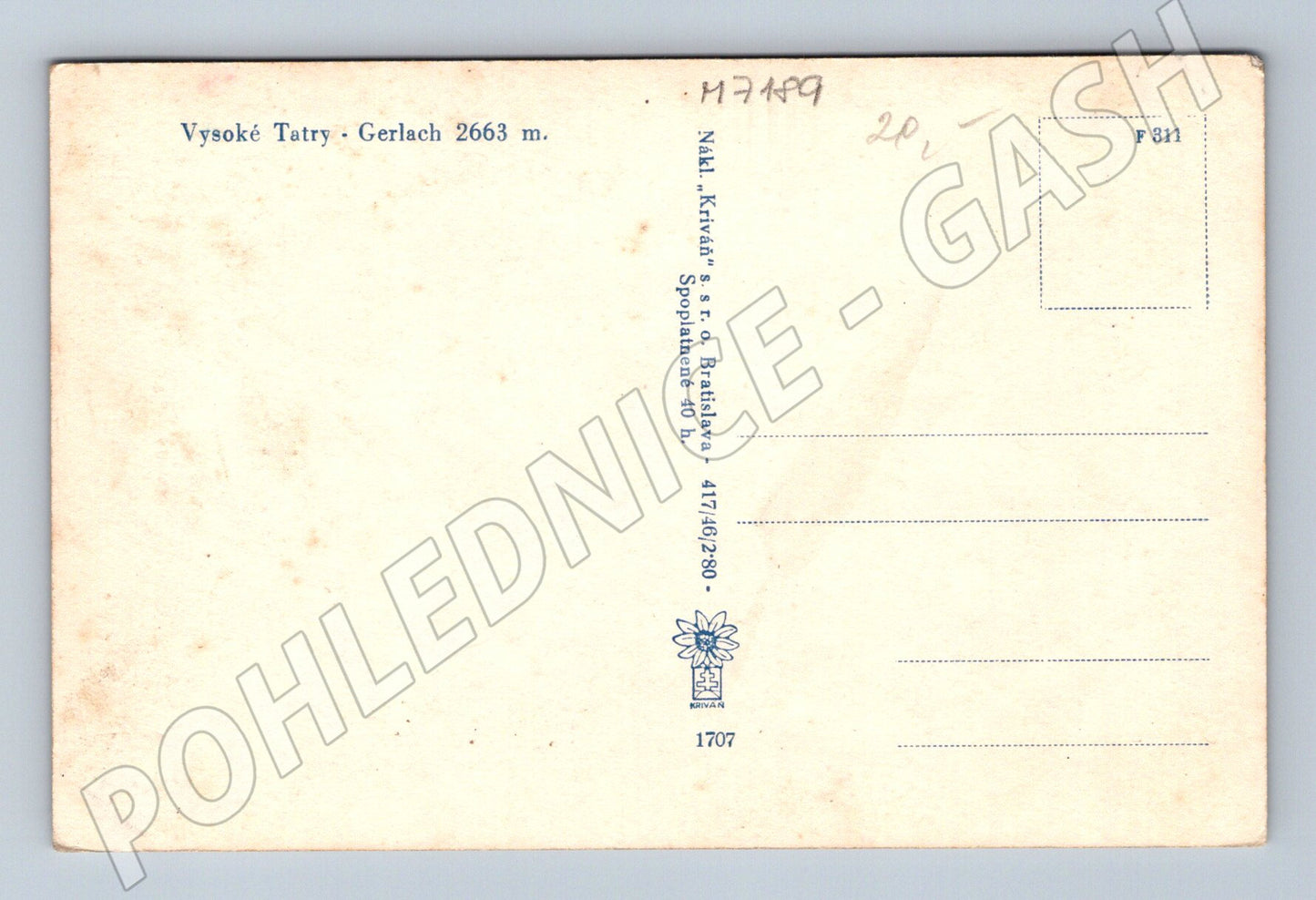 Pohlednice Tatry Gerlach stará (M7189)