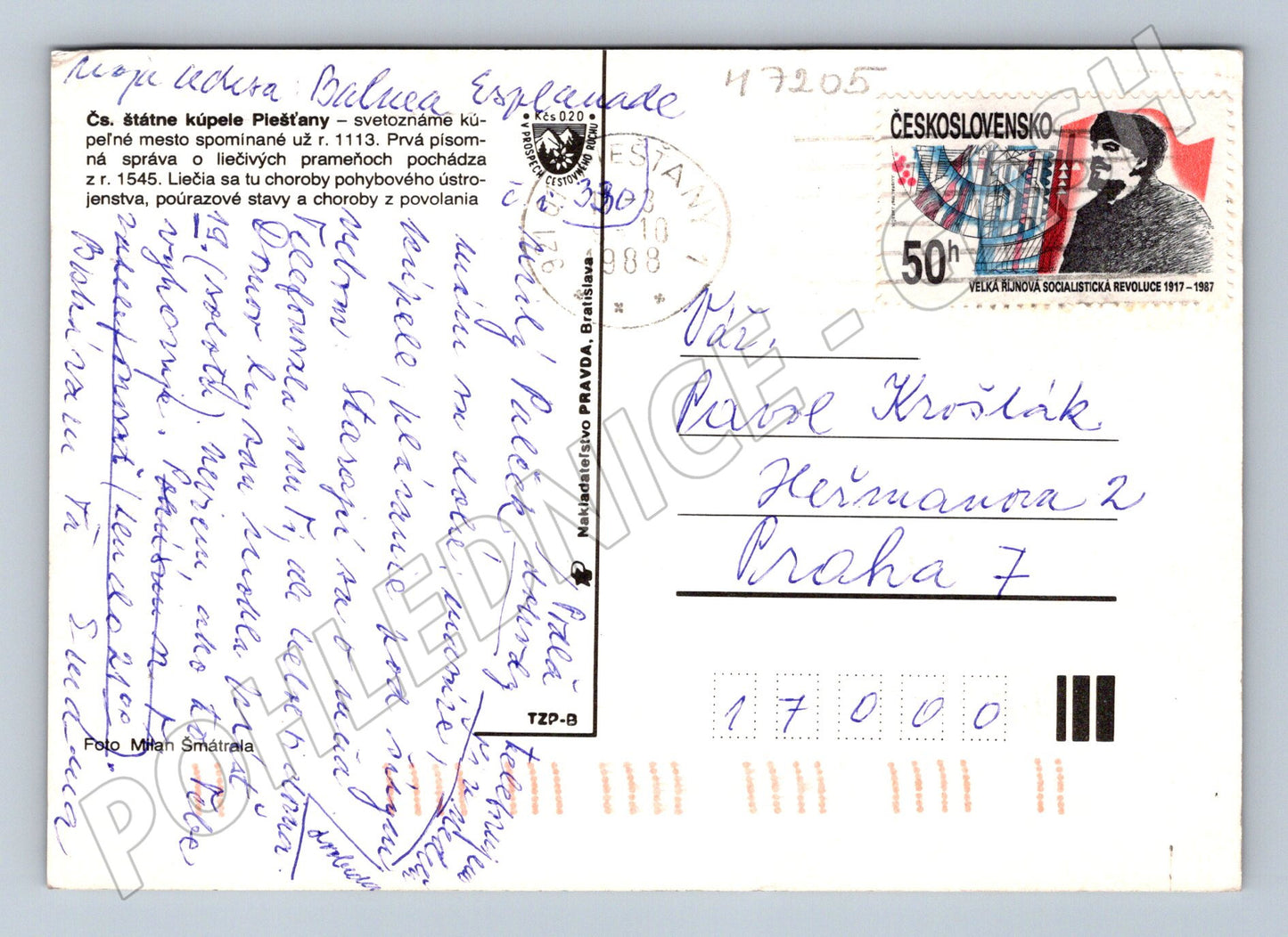 Pohlednice Piešťany historická zimní (M7205)