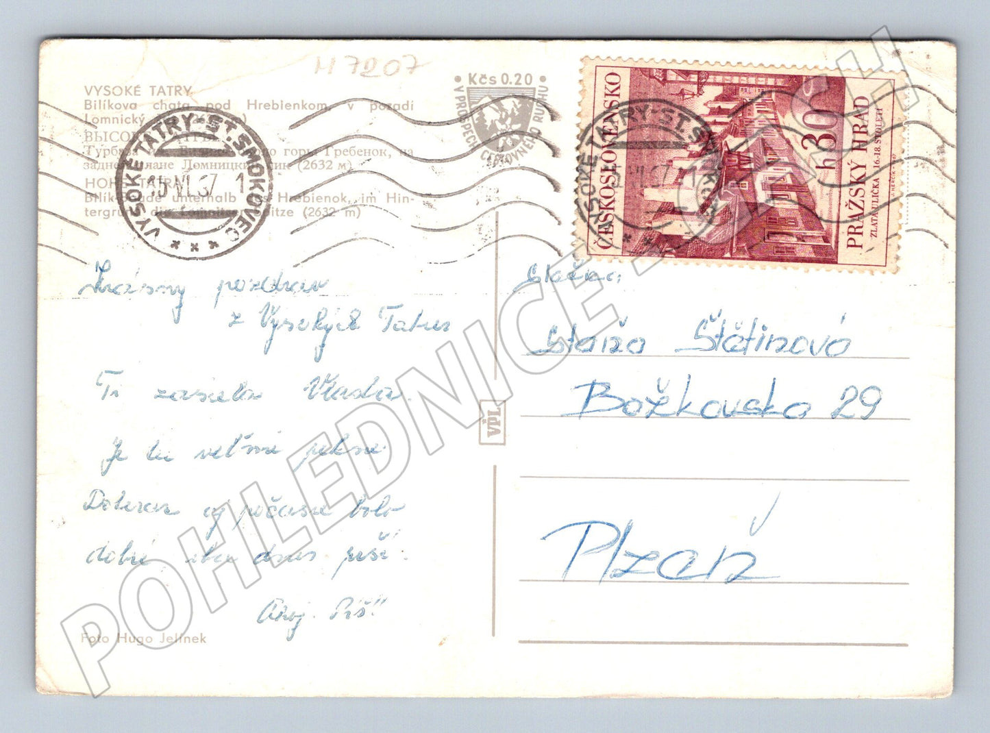 Pohlednice Tatry historická razítko známka (M7207)