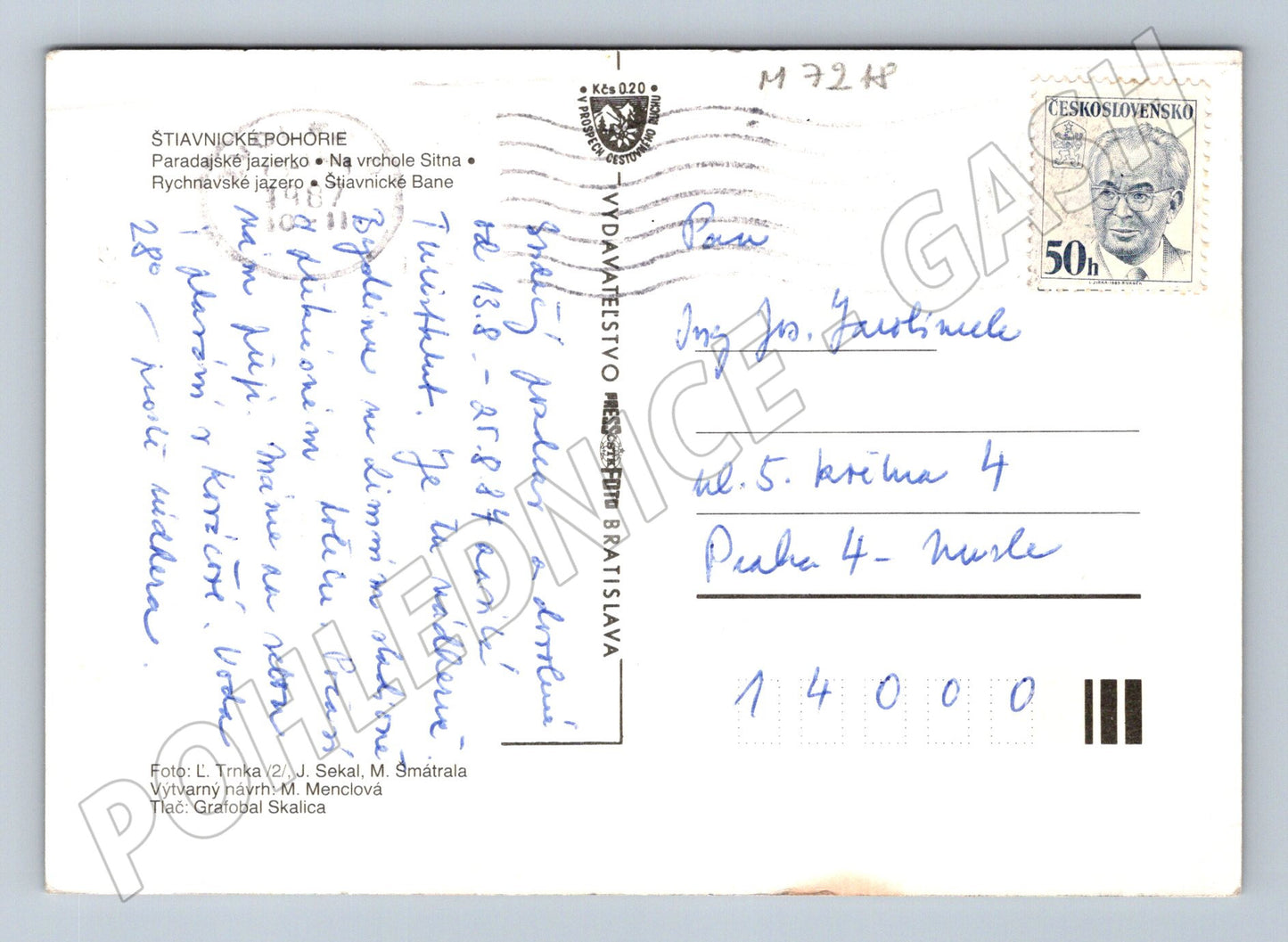 Pohlednice Štiavnické pohoří krajina (M7218)