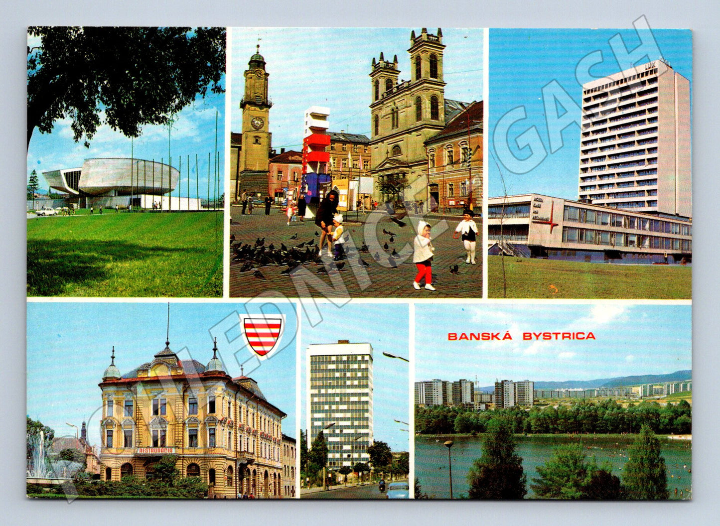 Pohlednice Banská Bystrica koláž použitá (M7219)