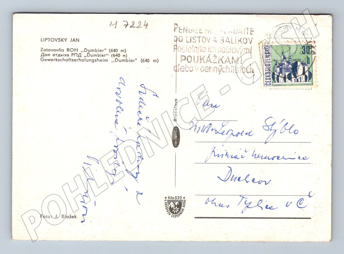 Pohlednice Liptovský Ján zotavovna ROH (M7224)