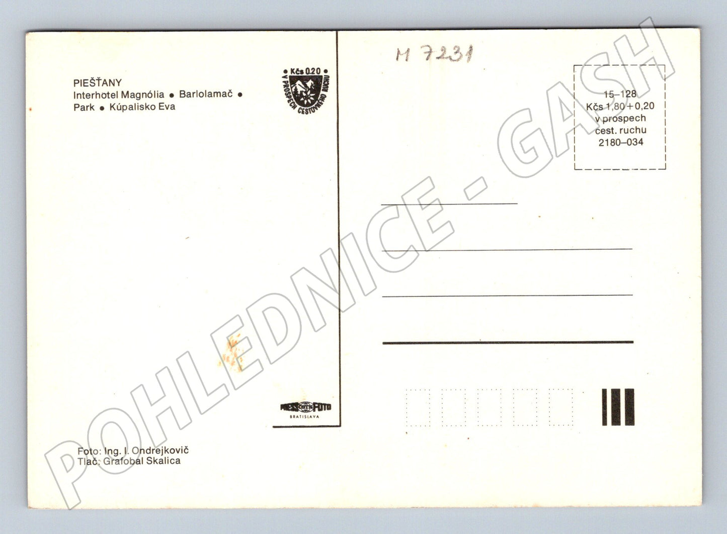 Pohlednice Piešťany hotel Magnólia dobová (M7231)