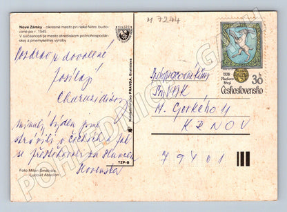 Pohlednice Nové Zámky adresovaná známka (M7244)