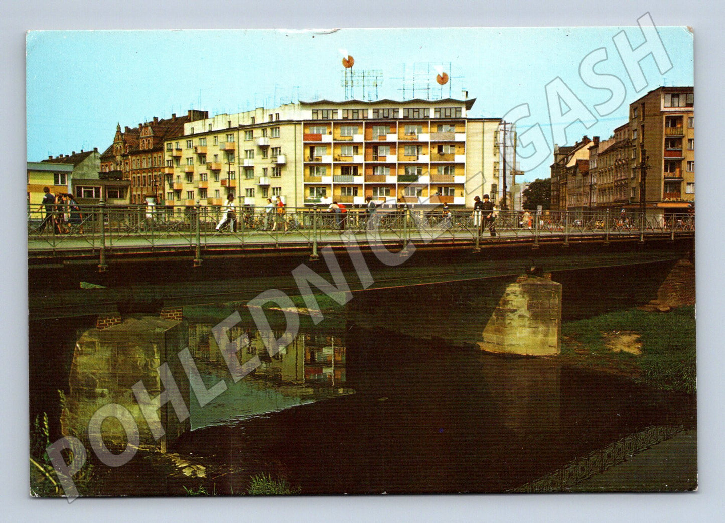 Pohlednice Legnica most a město 80. léta (M7265)