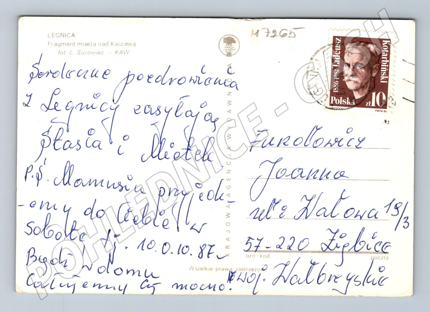 Pohlednice Legnica most a město 80. léta (M7265)