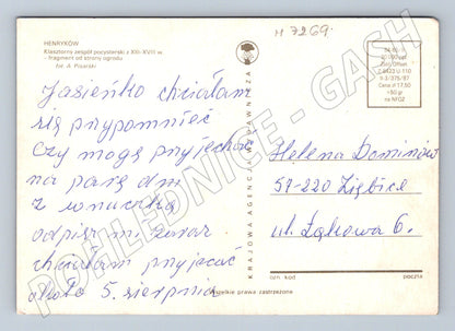 Pohlednice Henryków klášter odeslaná (M7269)