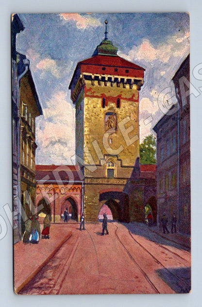 Pohlednice Krakov Floriánská brána 1928 (M7276)