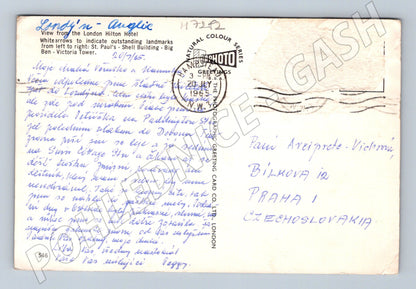 Pohlednice Londýn panorama 1965 známky (M7282)