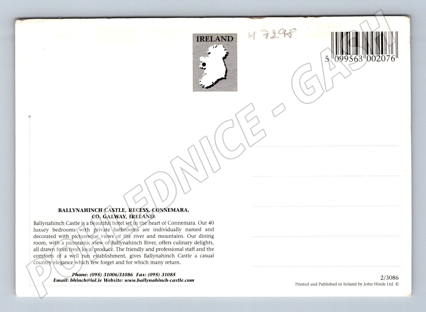 Pohlednice Ballynahinch Castle Irsko (M7298)
