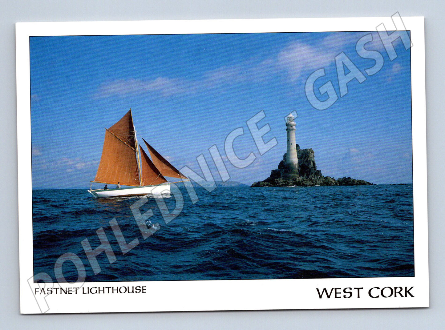 Pohlednice Fastnet Lighthouse loď u majáku (M7302)