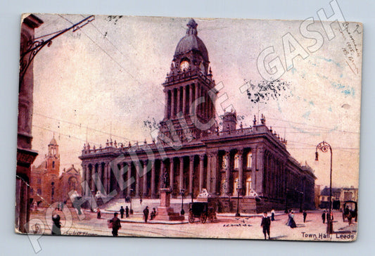 Pohlednice Leeds Town Hall 1904 Británie (M7333)