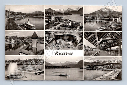 Pohlednice Lucern Kapellbrücke koláž Alpy (M7339)