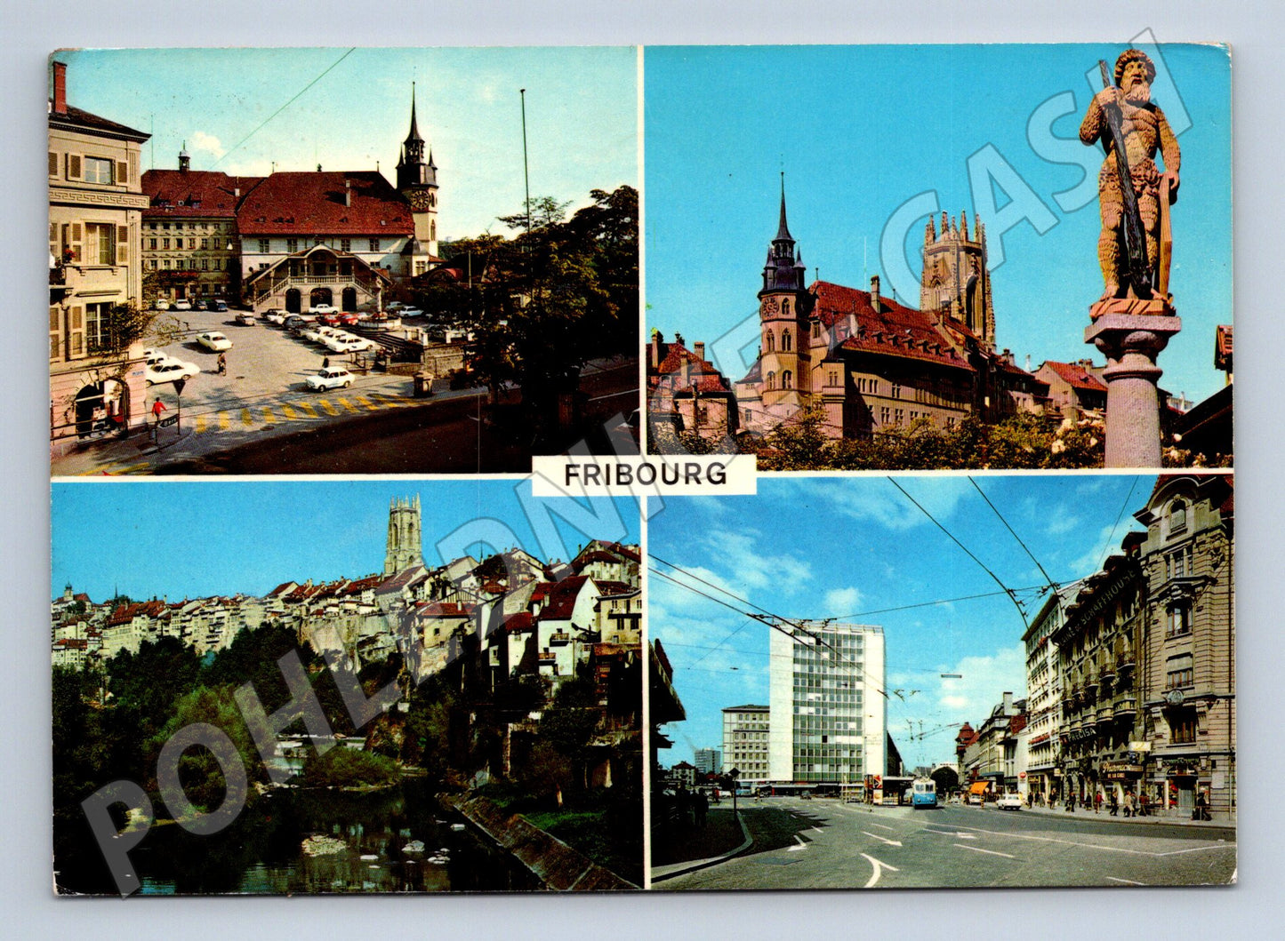 Pohlednice Fribourg Švýcarsko koláž 1981 (M7343)