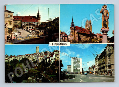 Pohlednice Fribourg Švýcarsko koláž 1981 (M7343)