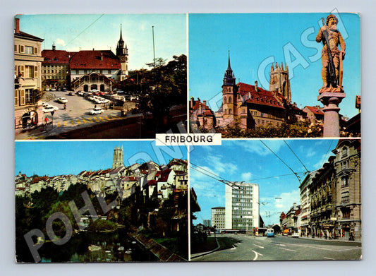 Pohlednice Fribourg Švýcarsko koláž 1981 (M7343)