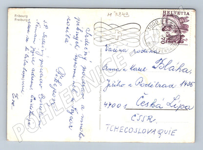 Pohlednice Fribourg Švýcarsko koláž 1981 (M7343)