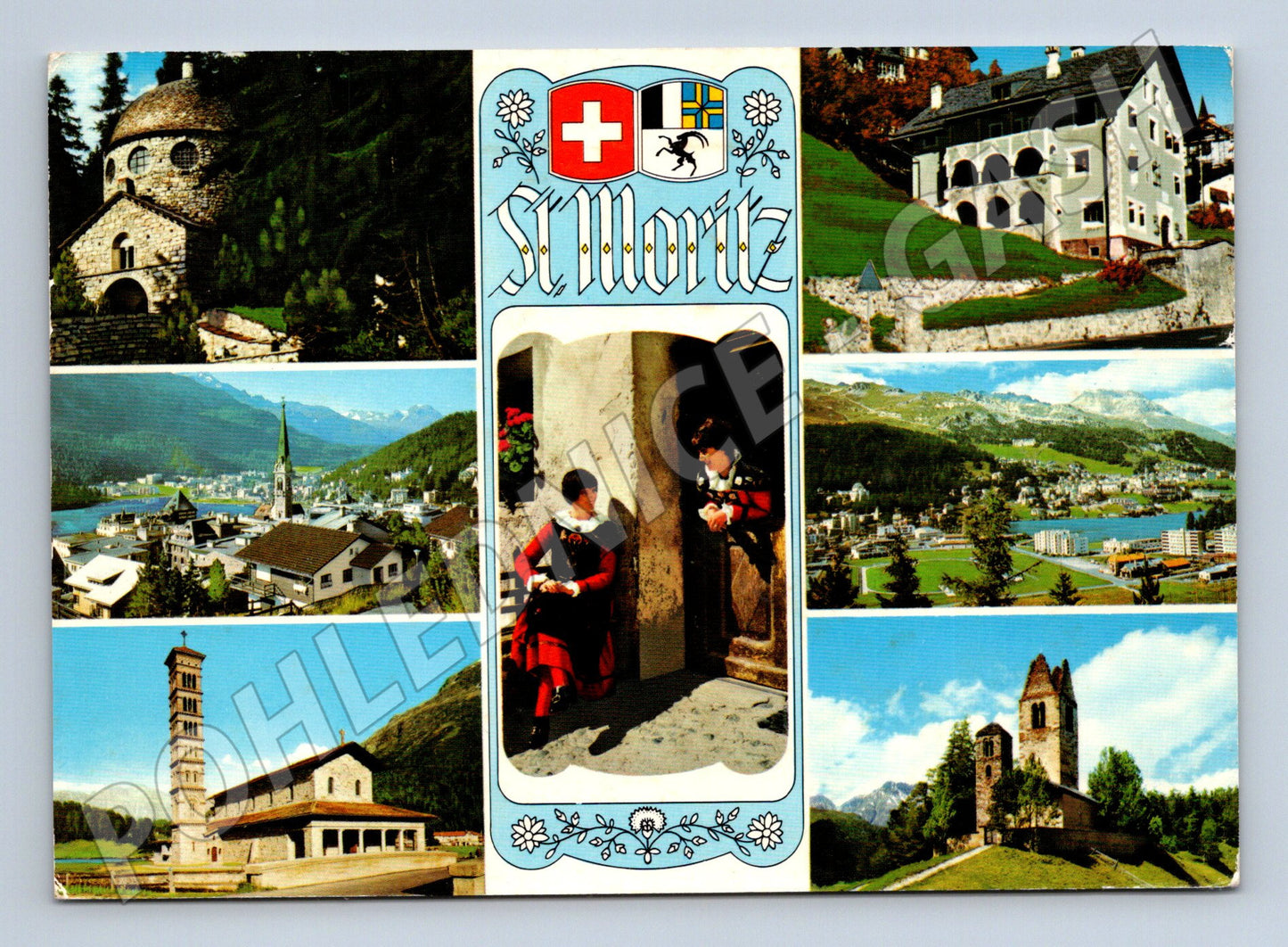 Pohlednice St Moritz koláž 1978 známka (M7345)