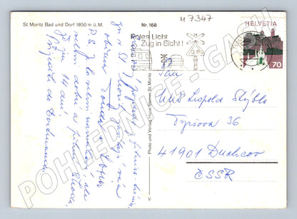 Pohlednice St Moritz panorama Alp prošlá (M7347)