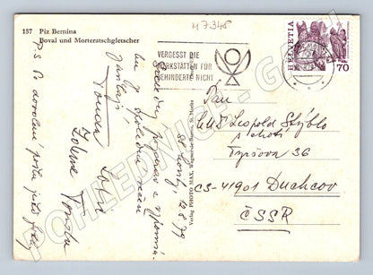 Pohlednice Piz Bernina serpentiny 70 léta (M7348)