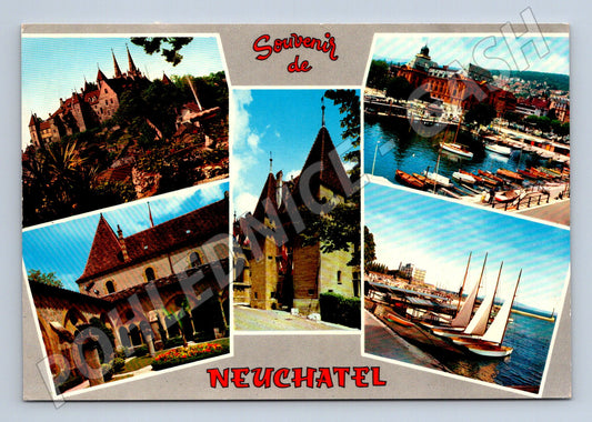 Pohlednice Neuchâtel Švýcarsko koláž (M7350)