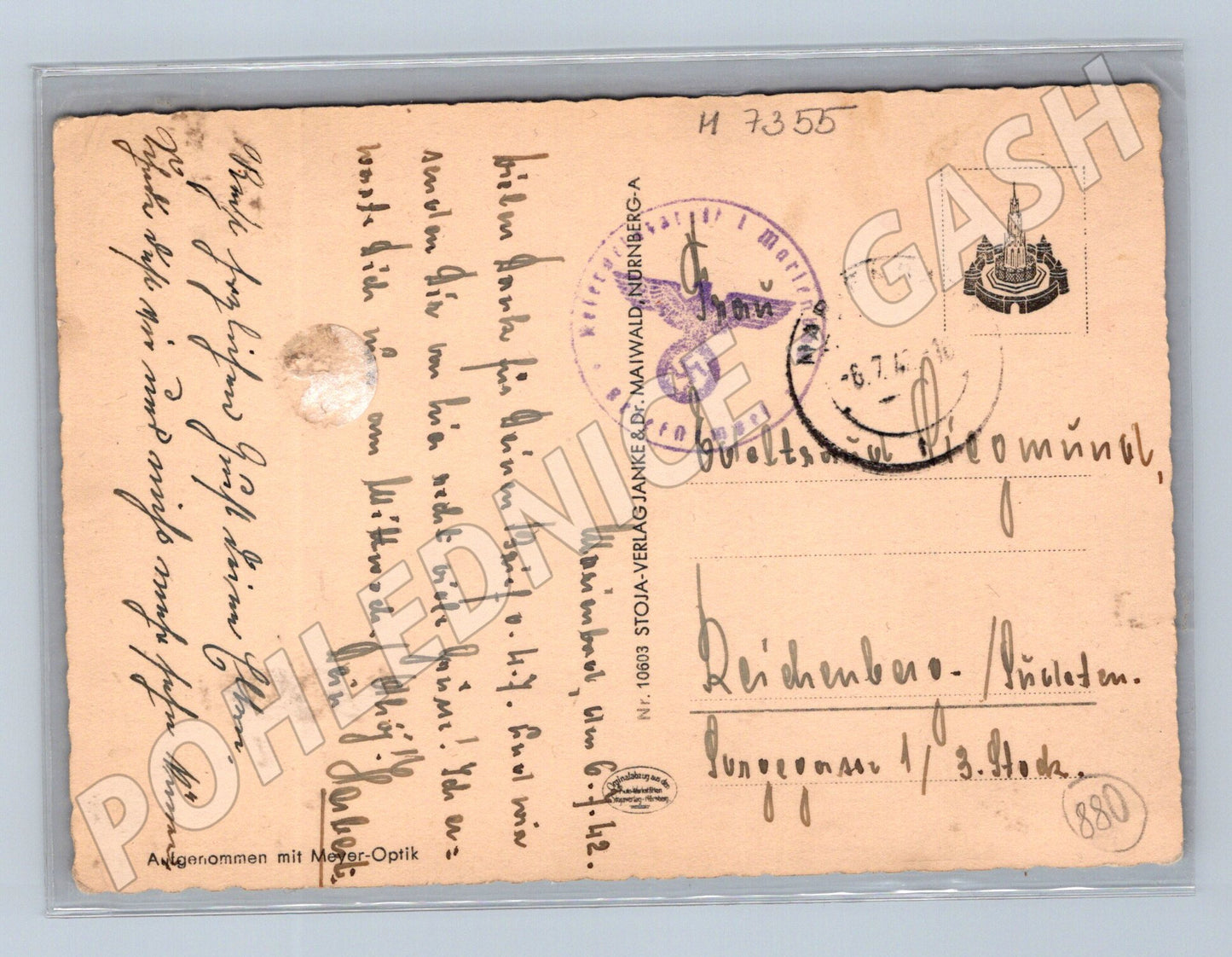 Pohlednice Mariánské Lázně kolonáda Třetí říše (M7355)