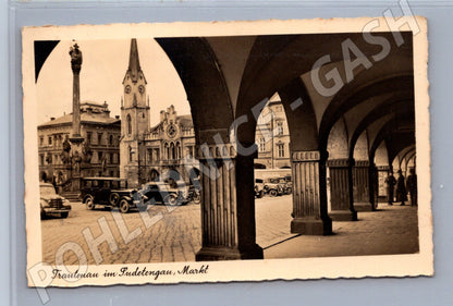 Postcard Trutnov square Sudety 1930s (M7356)