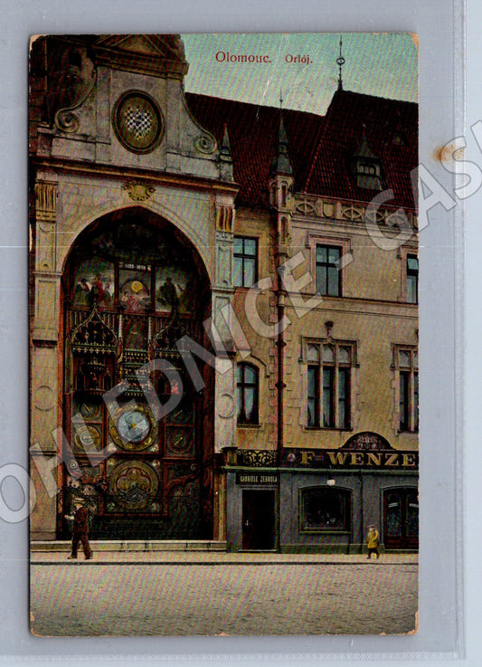 Pohlednice Olomouc orloj stará do 1950 (M7358)