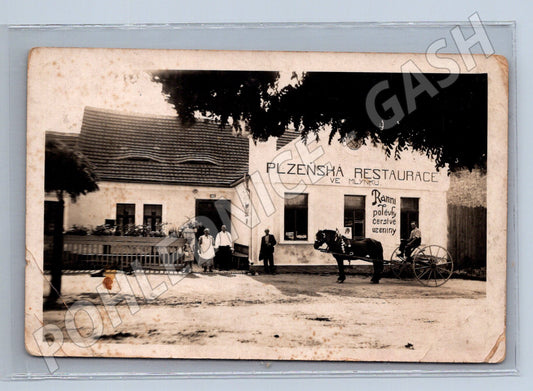 Pohlednice Plzeňská restaurace ve Mlýnku povoz (M7362)