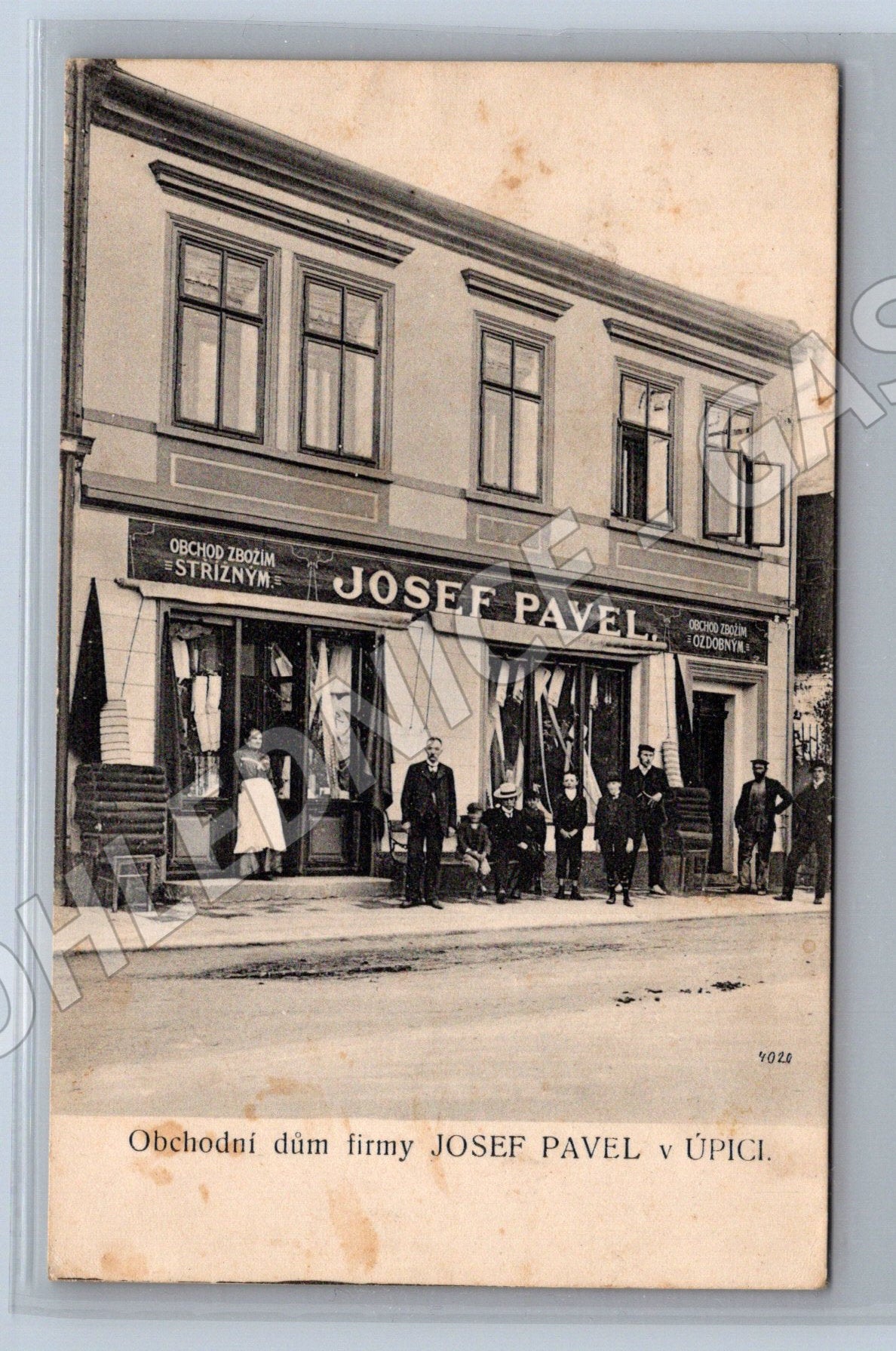 Pohlednice Úpice obchodní dům Josef Pavel (M7367)