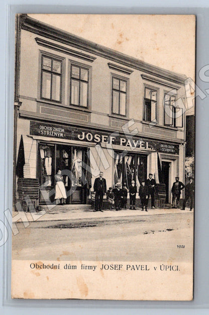 Pohlednice Úpice obchodní dům Josef Pavel (M7367)