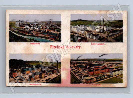 Pohlednice Plzeňské pivovary ilustrovaná (M7368)
