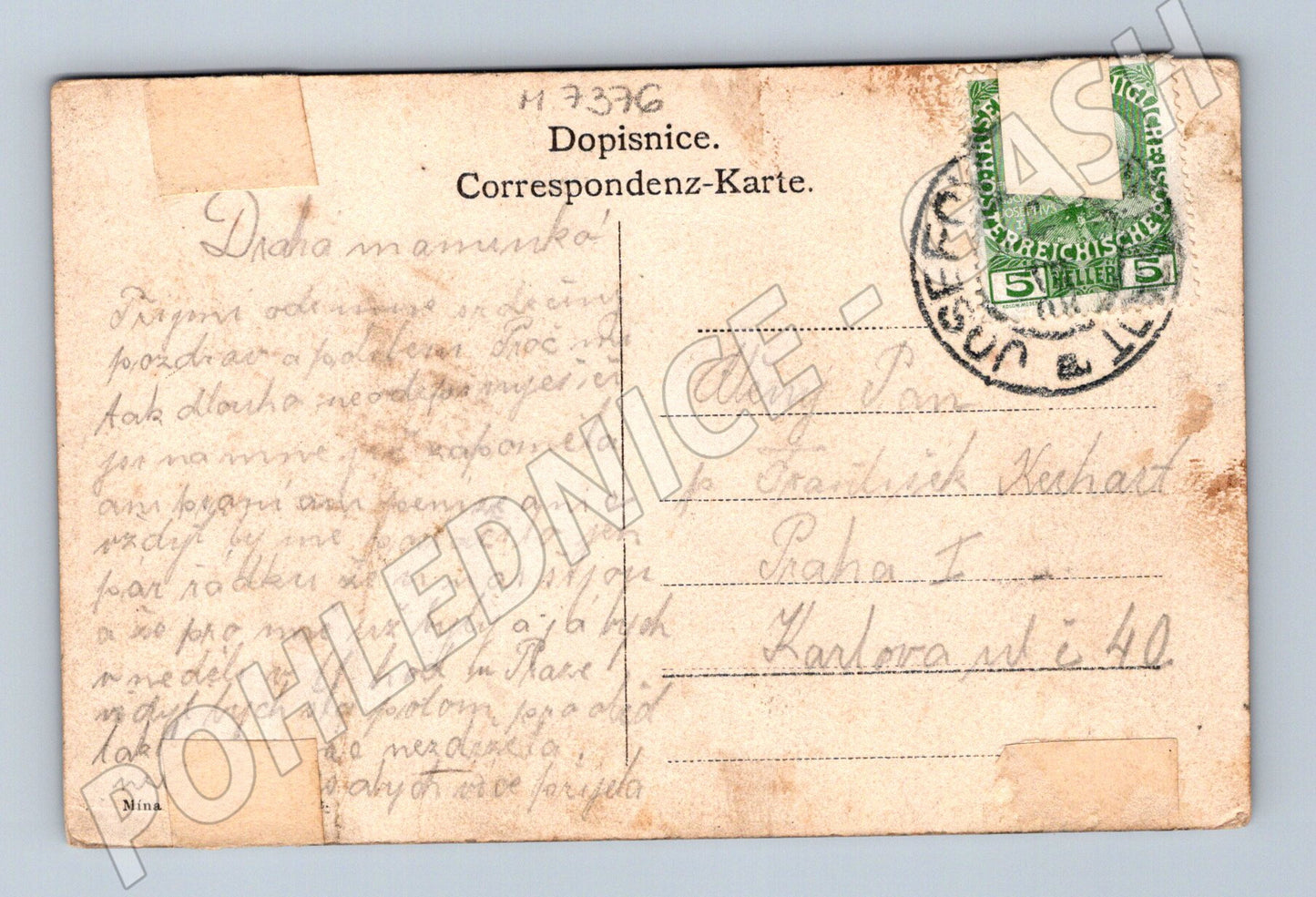 Pohlednice Josefov Josefstadt historická (M7376)