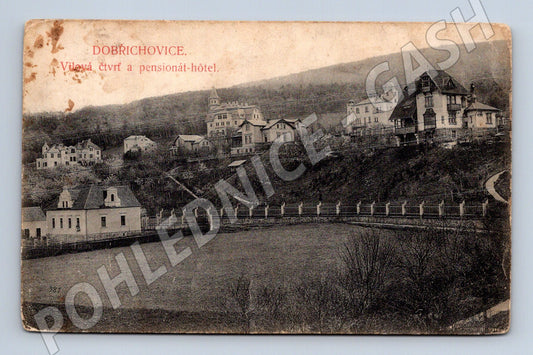 Pohlednice Dobřichovice vilová čtvrť hotel (M7382)