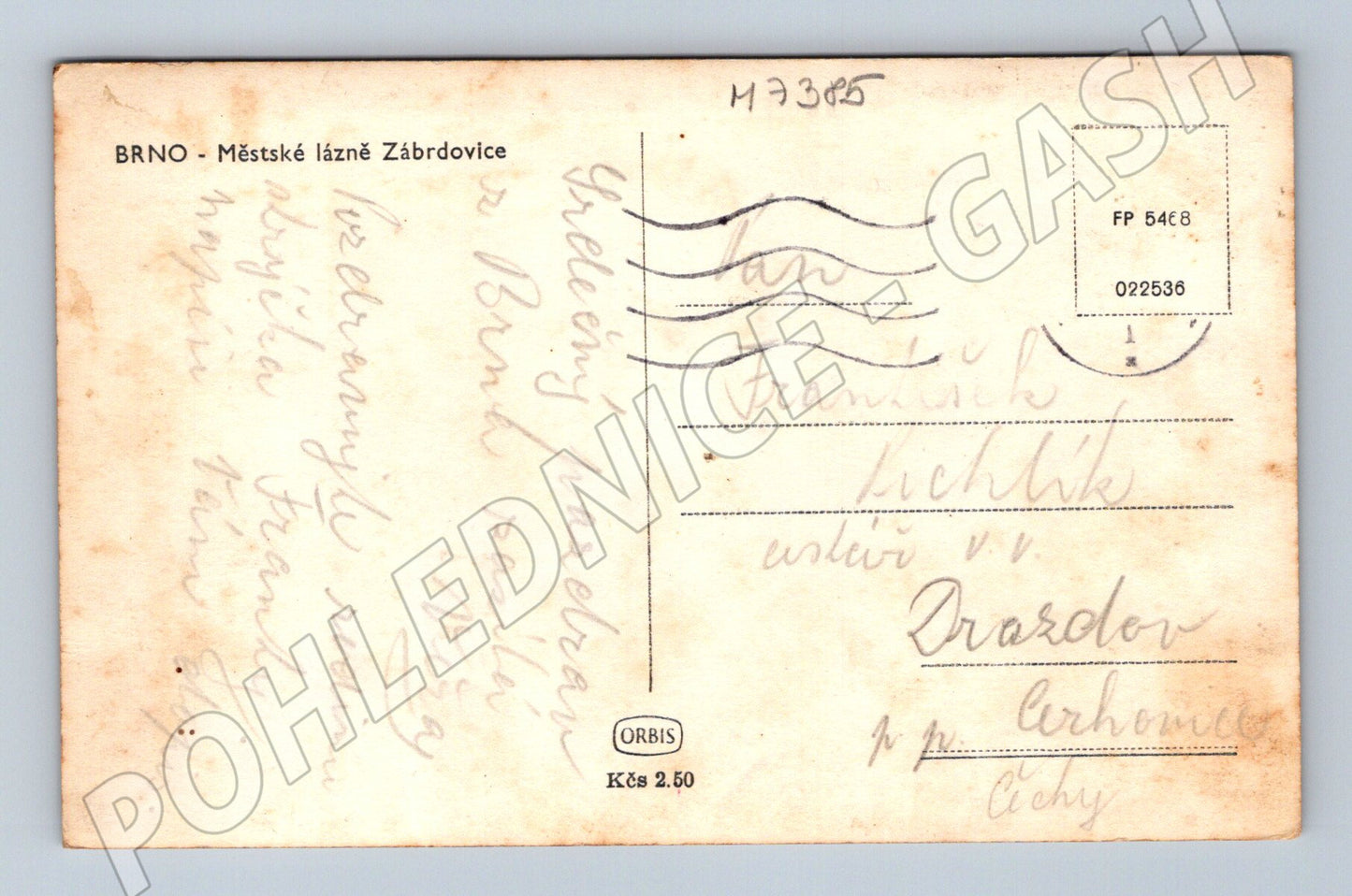 Pohlednice Brno lázně Zábrdovice historická (M7385)
