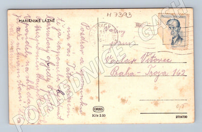 Pohlednice Mariánské Lázně zaslaná 1951 (M7393)