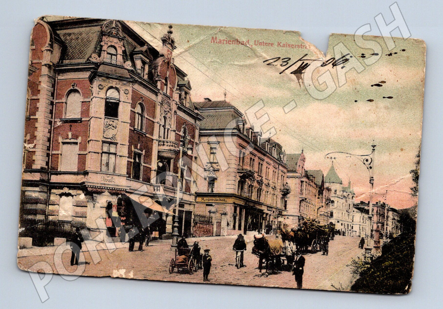 Pohlednice Mariánské Lázně Untere Kaiserstrasse 1906 (M7395)