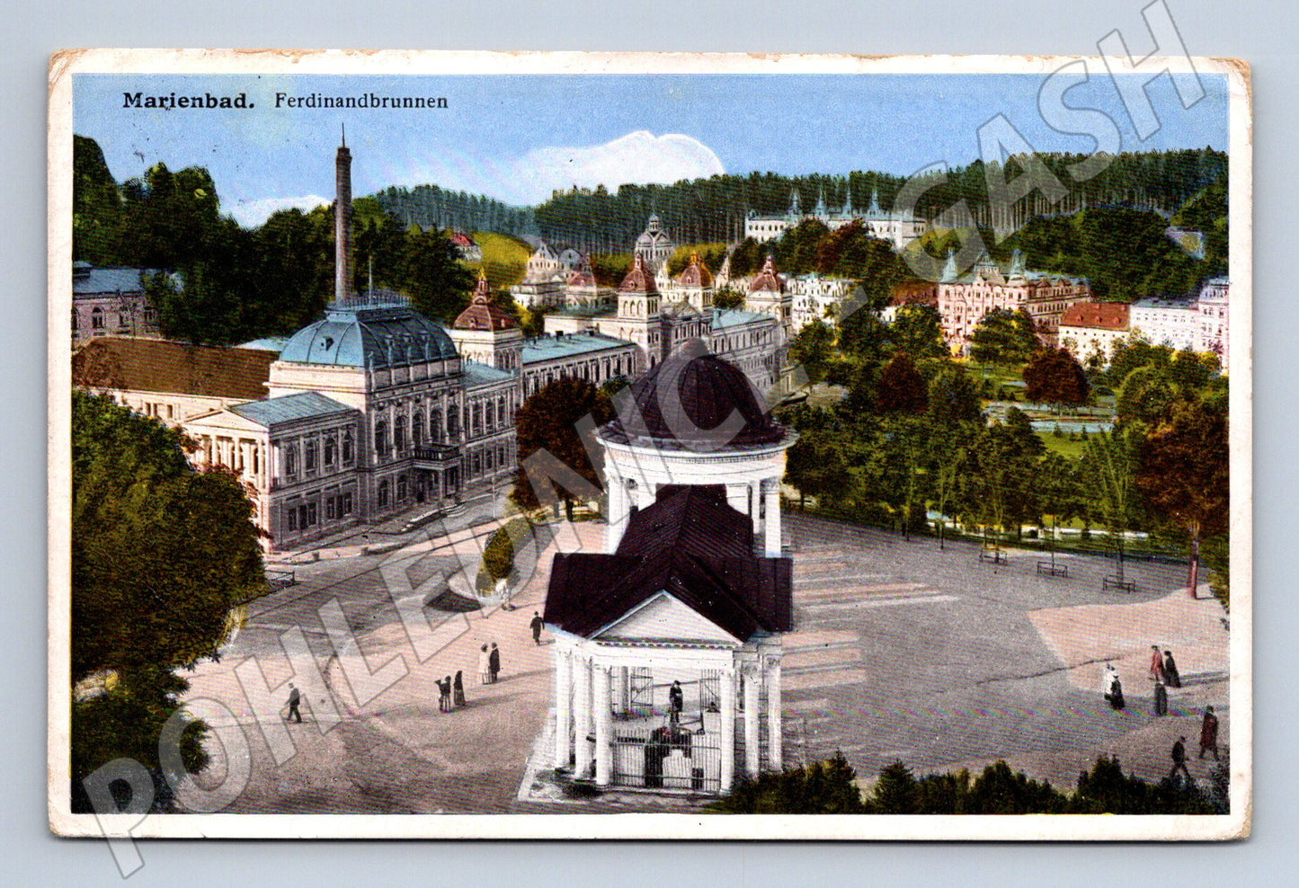 Pohlednice Mariánské Lázně Ferdinandův pramen 1928 (M7397)