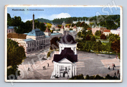 Pohlednice Mariánské Lázně Ferdinandův pramen 1928 (M7397)