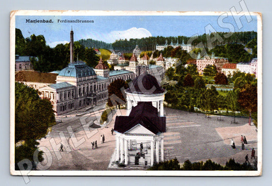Pohlednice Mariánské Lázně Ferdinandův pramen 1928 (M7397)