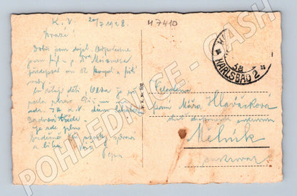 Pohlednice Karlovy Vary Vřídlo lázeňská hala 1928 (M7410)