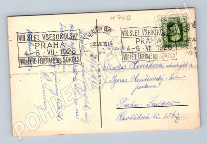 Pohlednice Karlovy Vary Hirschensprung 1926 (M7413)