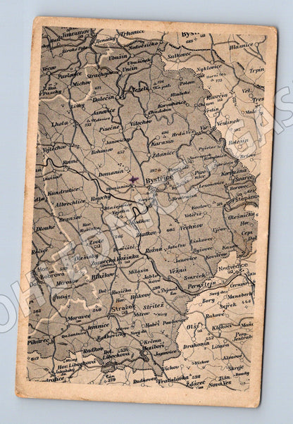 Pohlednice Bystřice nad Pernštejnem mapa (M7415)