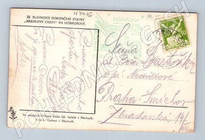 Pohlednice Jiráskova chata Dobrošov slavnost (M7416)