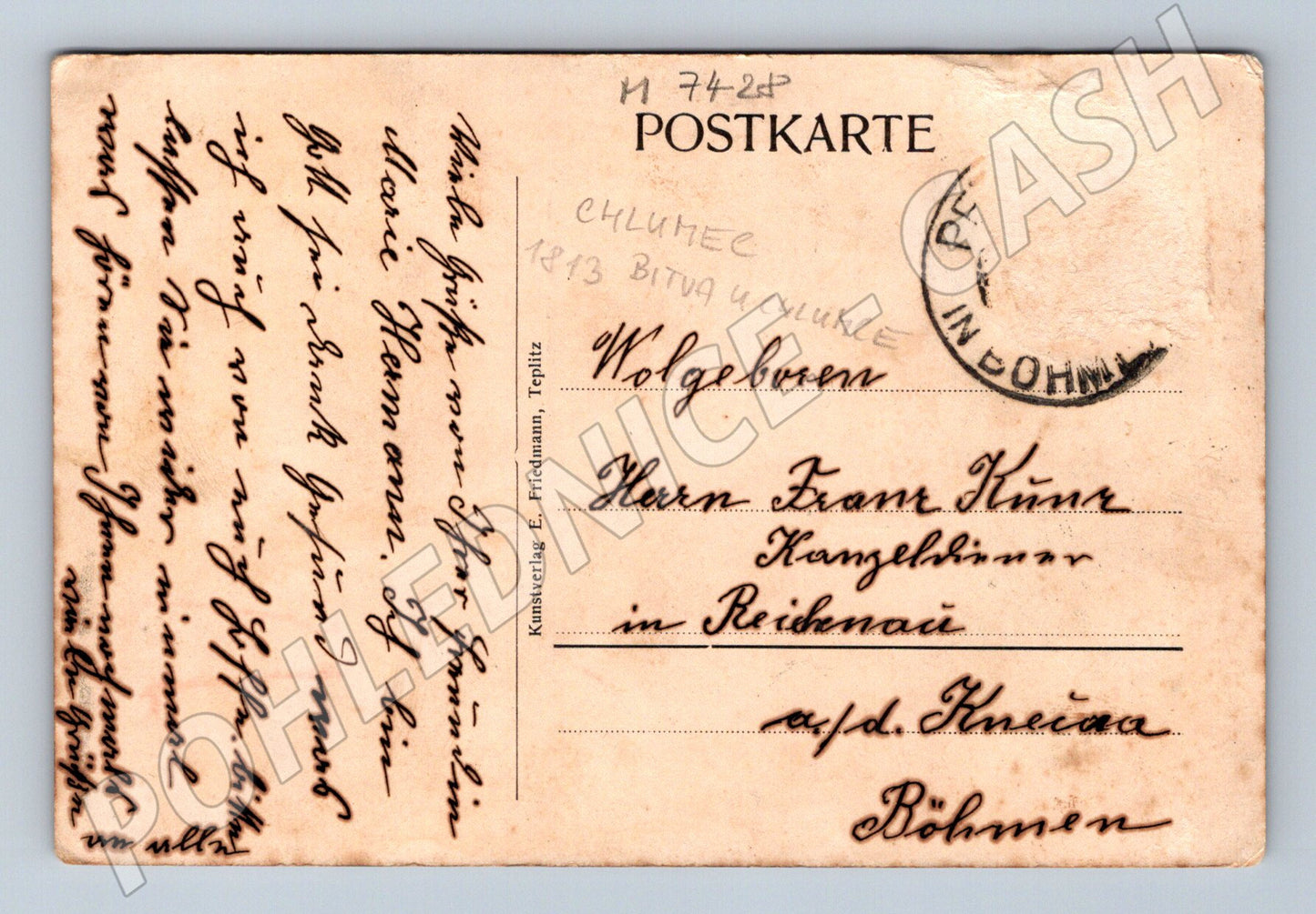 Pohlednice Bitva u Chlumce Nollendorf 1813 (M7428)