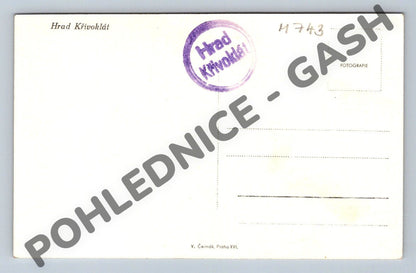 Pohlednice hrad Křivoklát černobílá ČSR (M743)