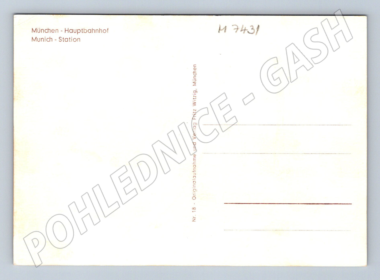 Pohlednice Mnichov hlavní nádraží (M7431)