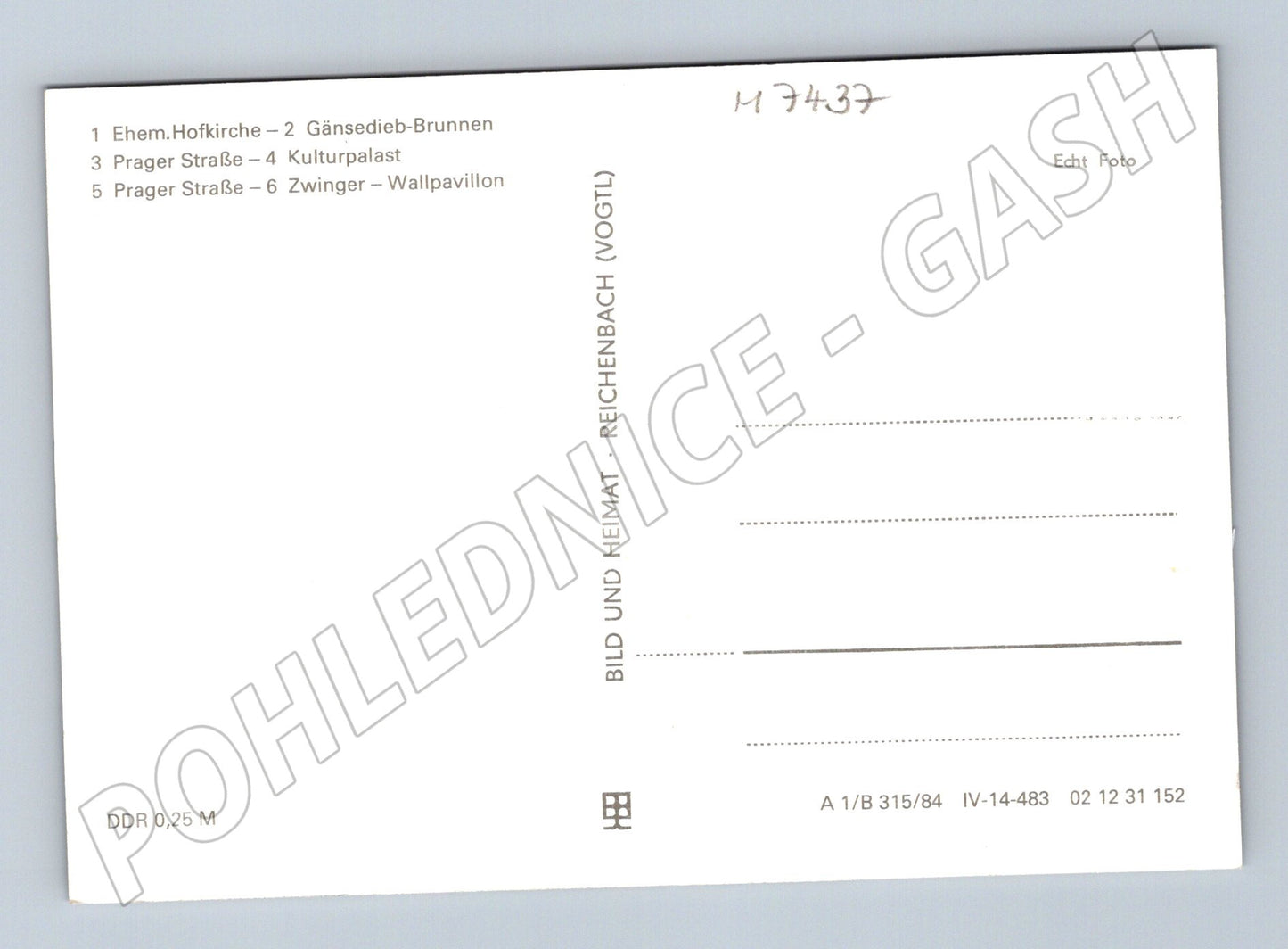 Pohlednice Drážďany NDR více záběrů (M7437)