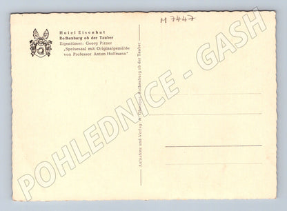 Postcard Hotel Eisenhut Rothenburg dining room (M7447)