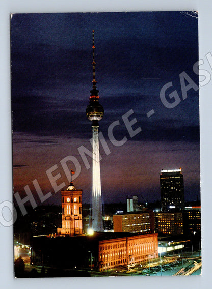 Pohlednice Berlín TV věž noční panorama (M7458)